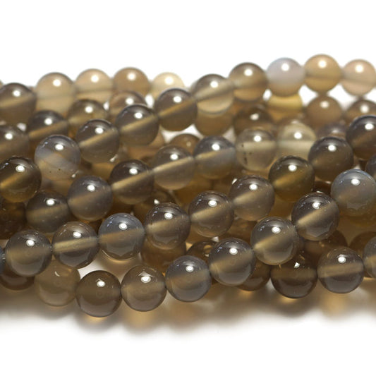 Grey Agate 6mm Round Beads