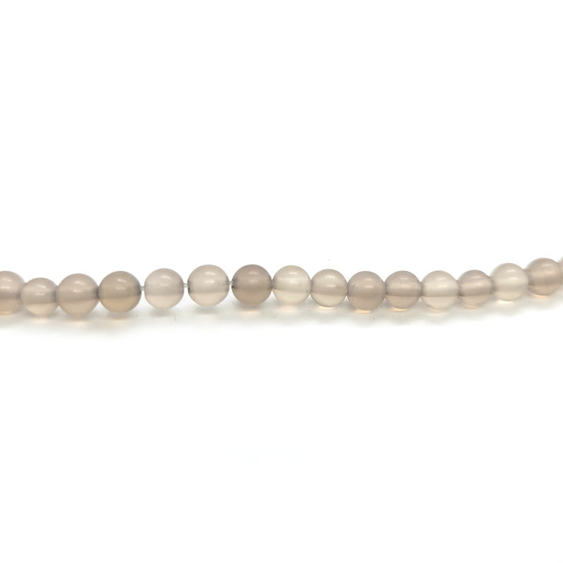 Grey Agate Matte 4mm Round Beads