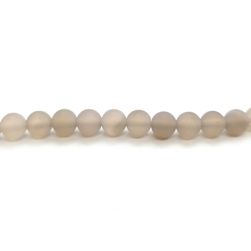 Grey Agate Matte 6mm Round Beads