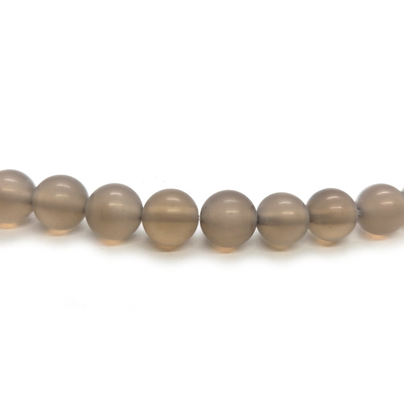 Grey Agate Matte 8mm Round Beads