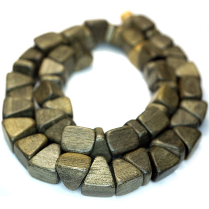 Greywood Triangle Nugget Wood Beads