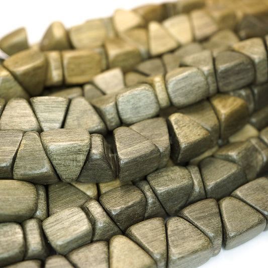 Greywood Triangle Nugget Wood Beads