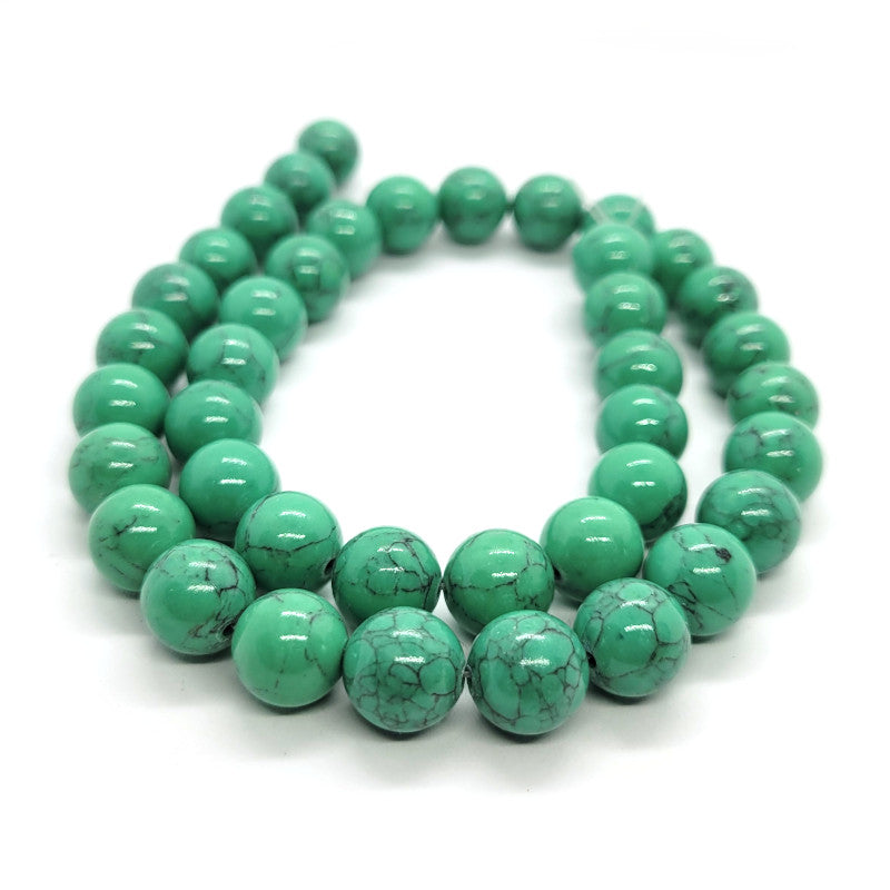 Green Synthetic Turquoise 10mm Round Beads