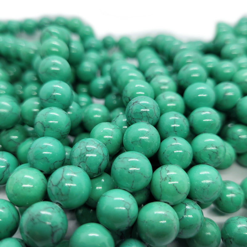 Green Synthetic Turquoise 10mm Round Beads