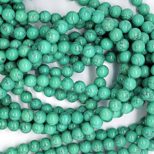 Green Synthetic Turquoise 8mm Round Beads 