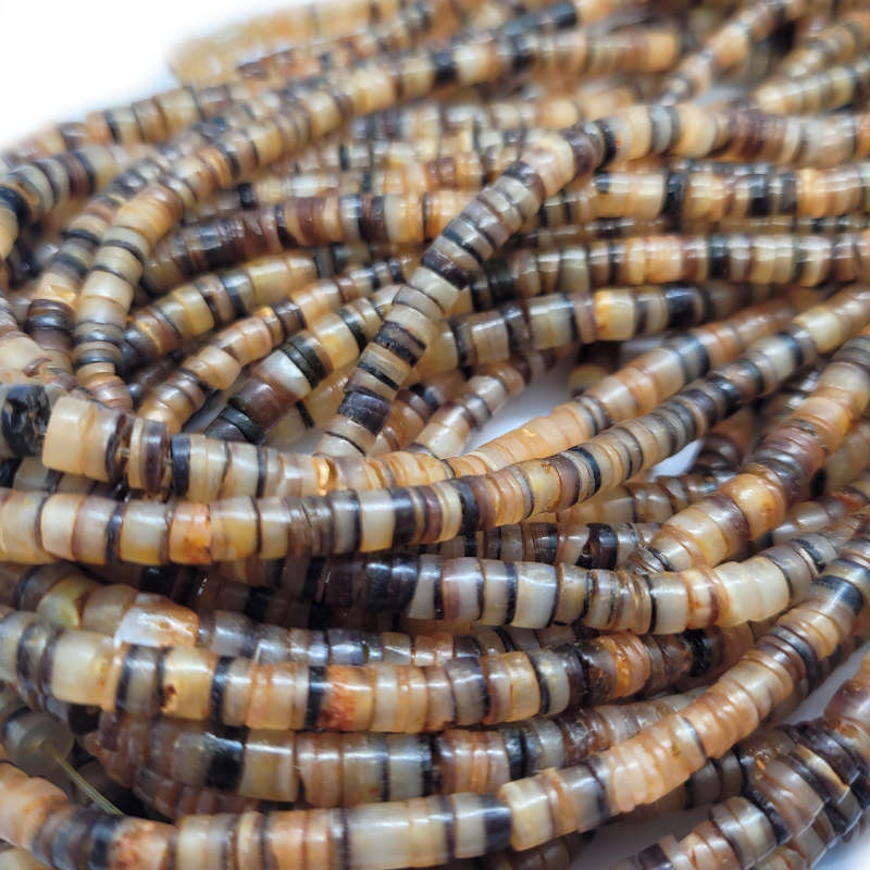 4-5mm Orange Hammer Shell Heishi Beads