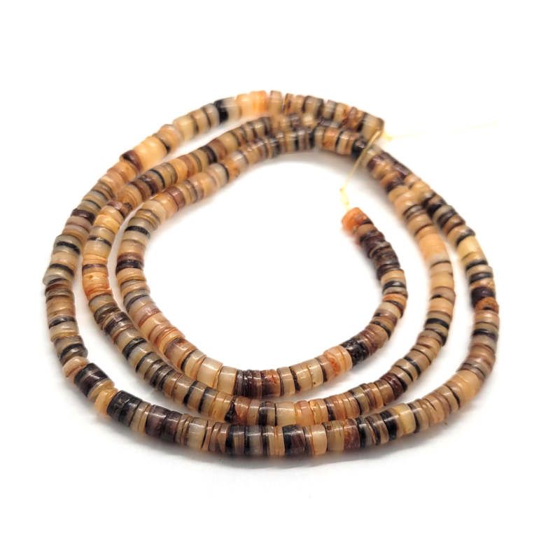 4-5mm Orange Hammer Shell Heishi Beads