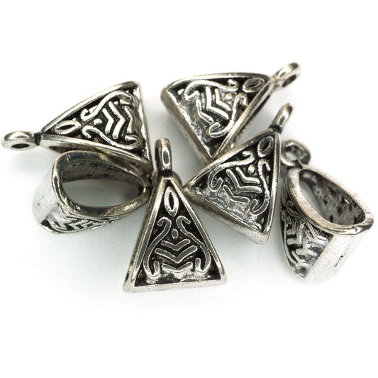 Tibetan Silver 15.5x10x7mm Bead Hanger (Pack 6)