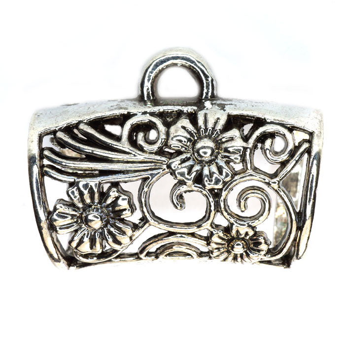 Tibetan Silver large Bead Hanger 32x25x18mm (Pack 2)