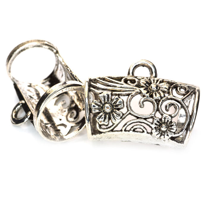 Tibetan Silver large Bead Hanger 32x25x18mm (Pack 2)