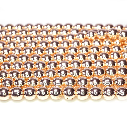 Rose Gold Hematite 6mm Round Beads