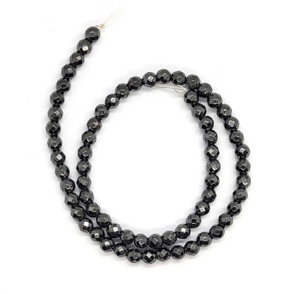 Magnetic Hematite Faceted 6mm Round Beads