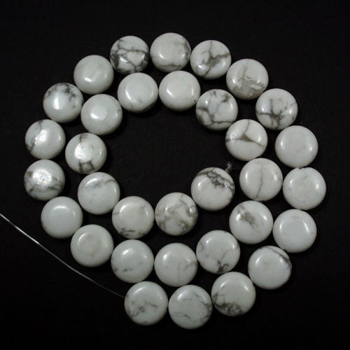 Howlite 12mm Coin Beads