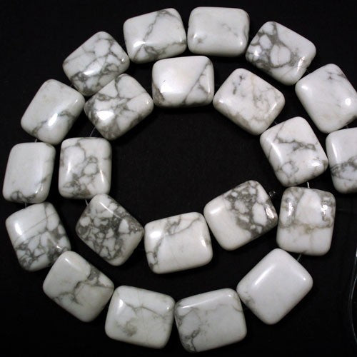 Howlite 15x18mm Rectangle Beads