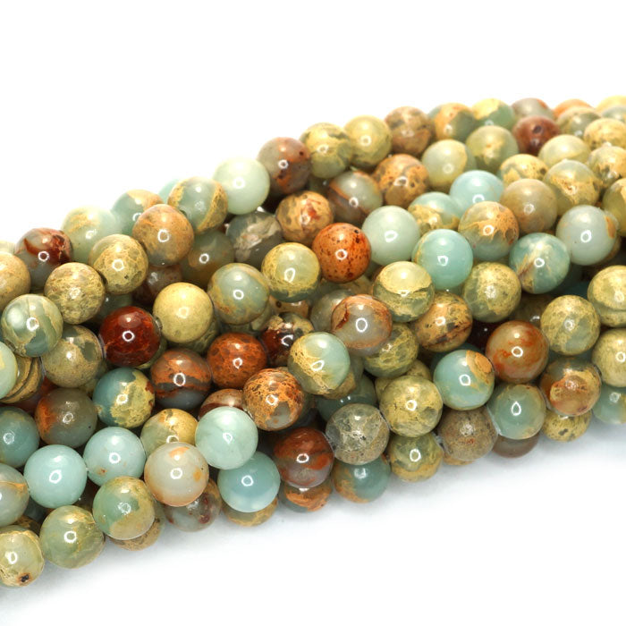 Impression Jasper 4mm Round Beads