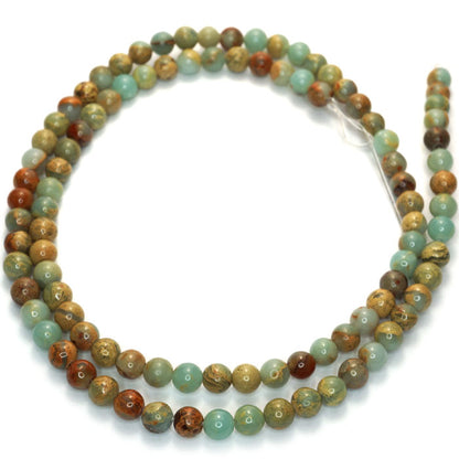 Impression Jasper 4mm Round Beads