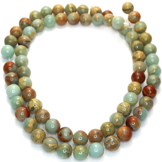 Impression Jasper 6mm Round Beads