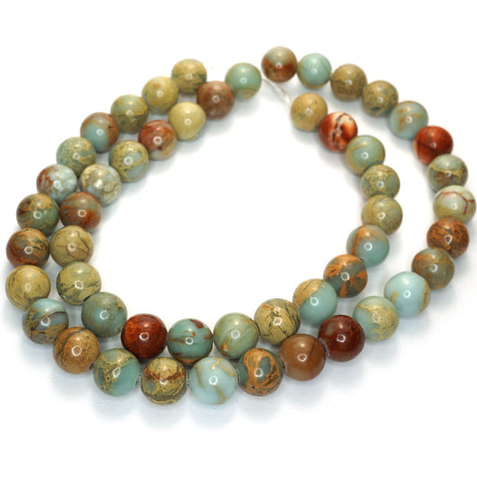 Impression Jasper 8mm Round Beads