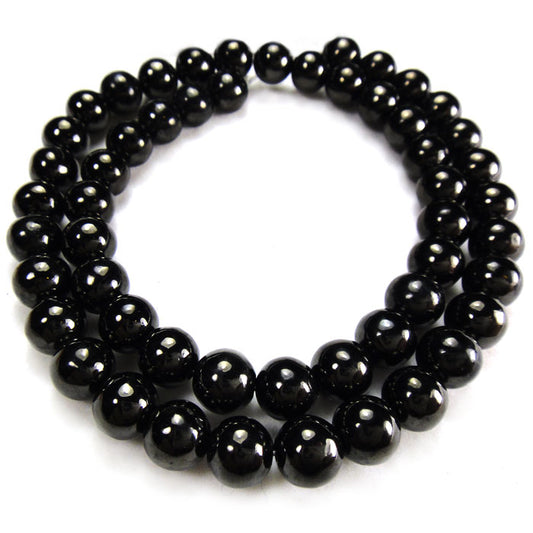 Jet 8mm Round Beads 