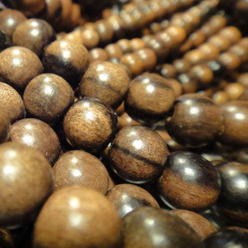 Kamagong (Tiger Ebony) 8mm Round Wood Beads