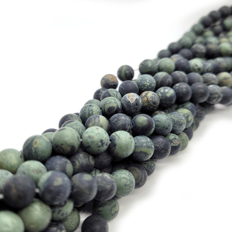 Kambaba Jasper Matte 8mm Round Beads 