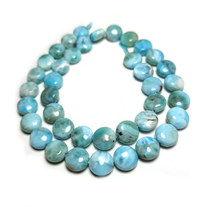 Larimar Coin 10mm Beads