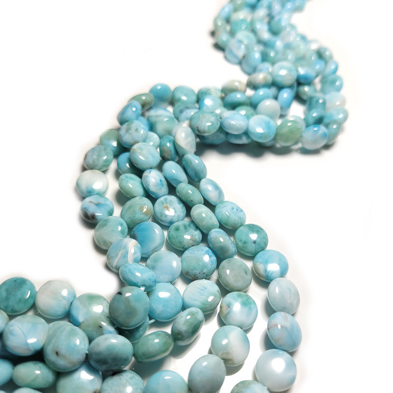 Larimar Coin 10mm Beads