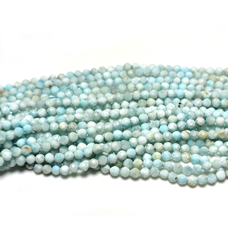 Larimar 2mm Faceted Round Beads