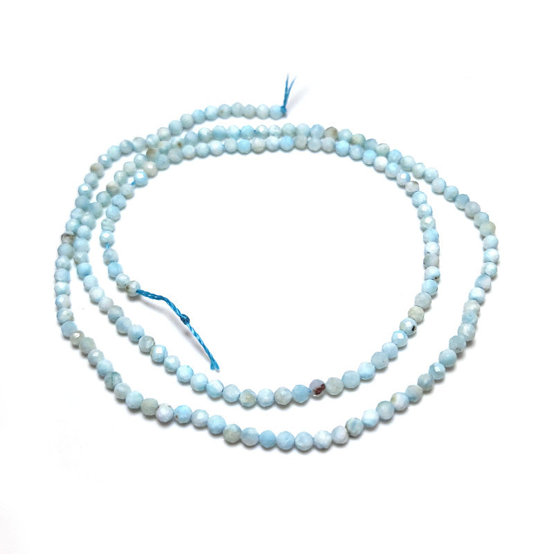 Larimar 2mm Faceted Round Beads