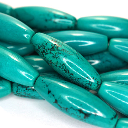 Stabilised Turquoise Large Rice Beads