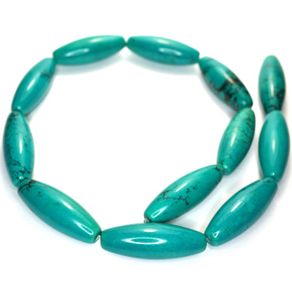 Stabilised Turquoise Large Rice Beads