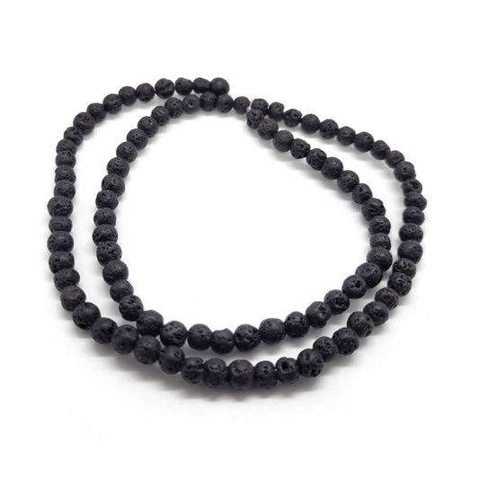 Lava Rock 4mm Round Beads