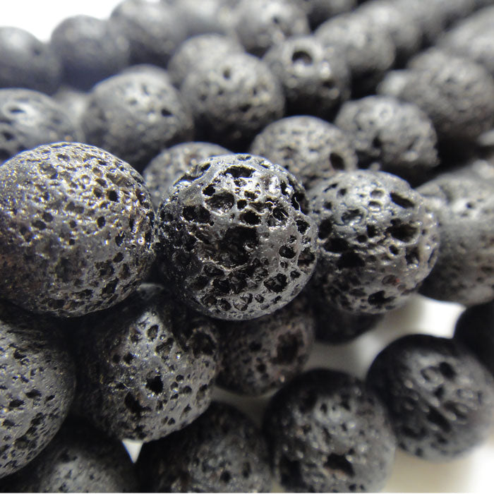 Lava Rock 12mm Round Beads