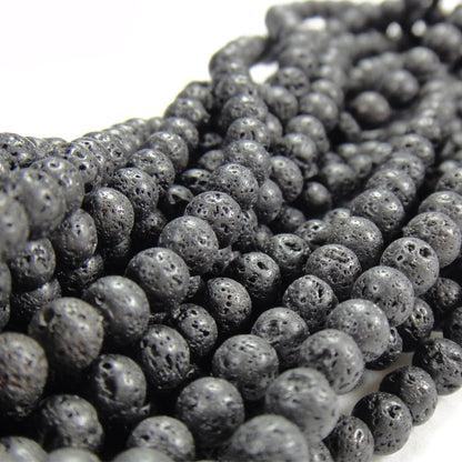 Lava Rock 6mm Round Beads