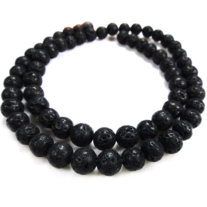 Lava Rock 6mm Round Beads