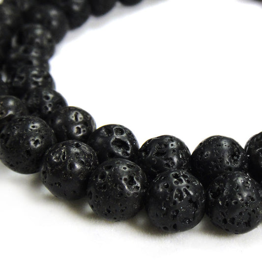 Lava Rock 8mm Round Beads