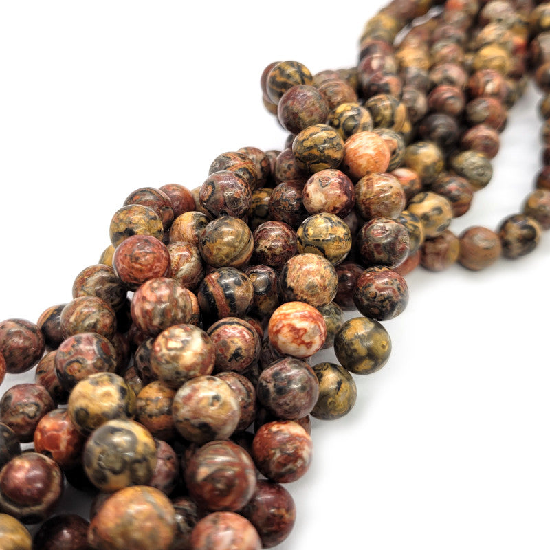 Leopardskin Jasper 8mm Round Beads