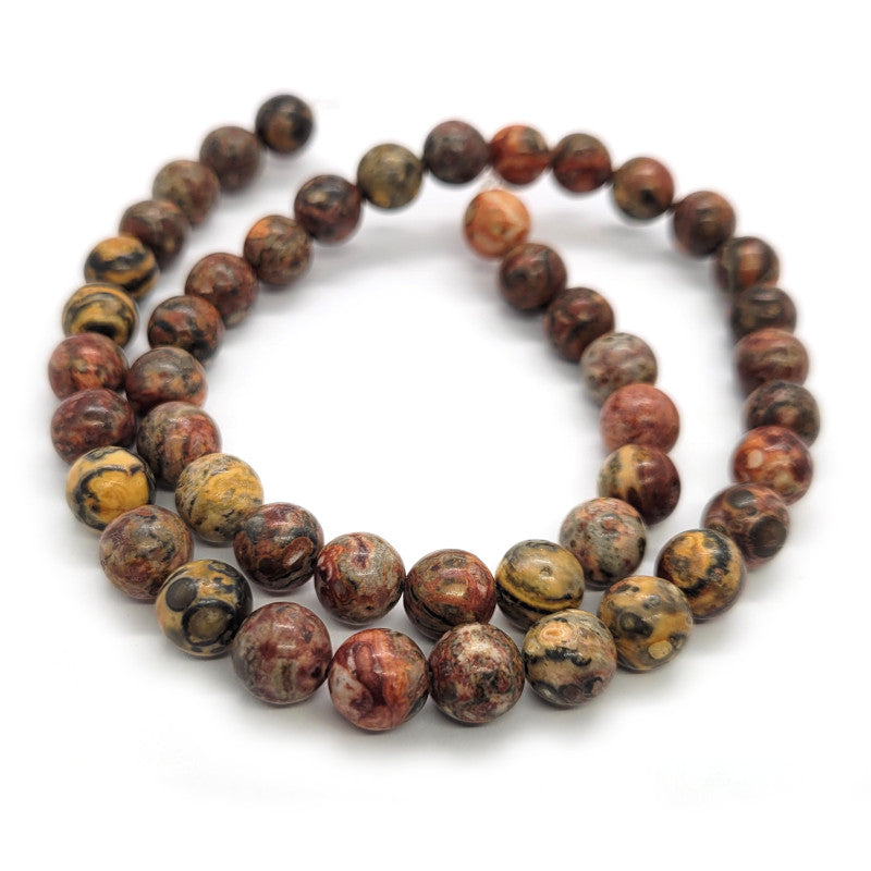 Leopardskin Jasper 8mm Round Beads