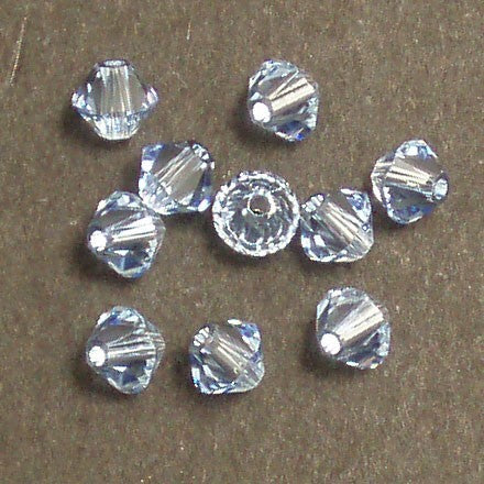 Swarovski® 4mm Light Sapphire Bicone Xilion Cut Beads (Pack of 10)