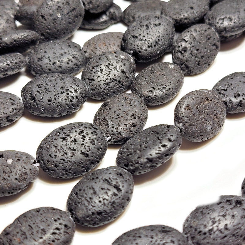 Lava Rock Oval Beads