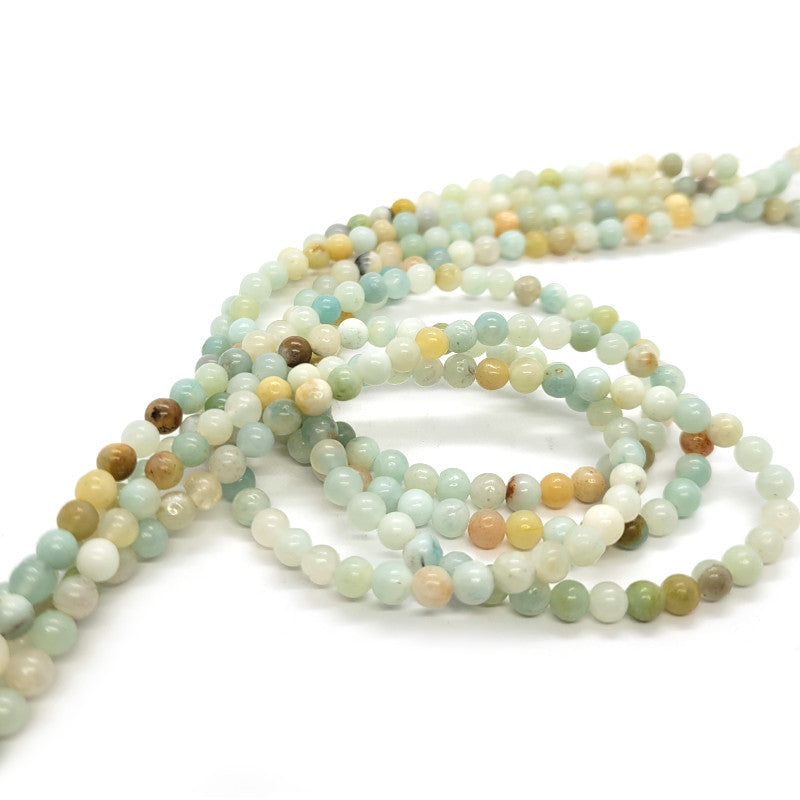 Multicolour Amazonite 4mm Round Beads