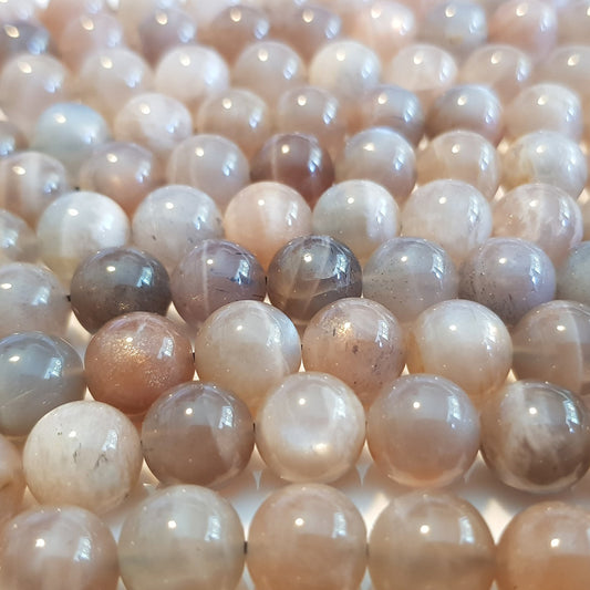 Multicolour Moonstone 10mm Round Beads