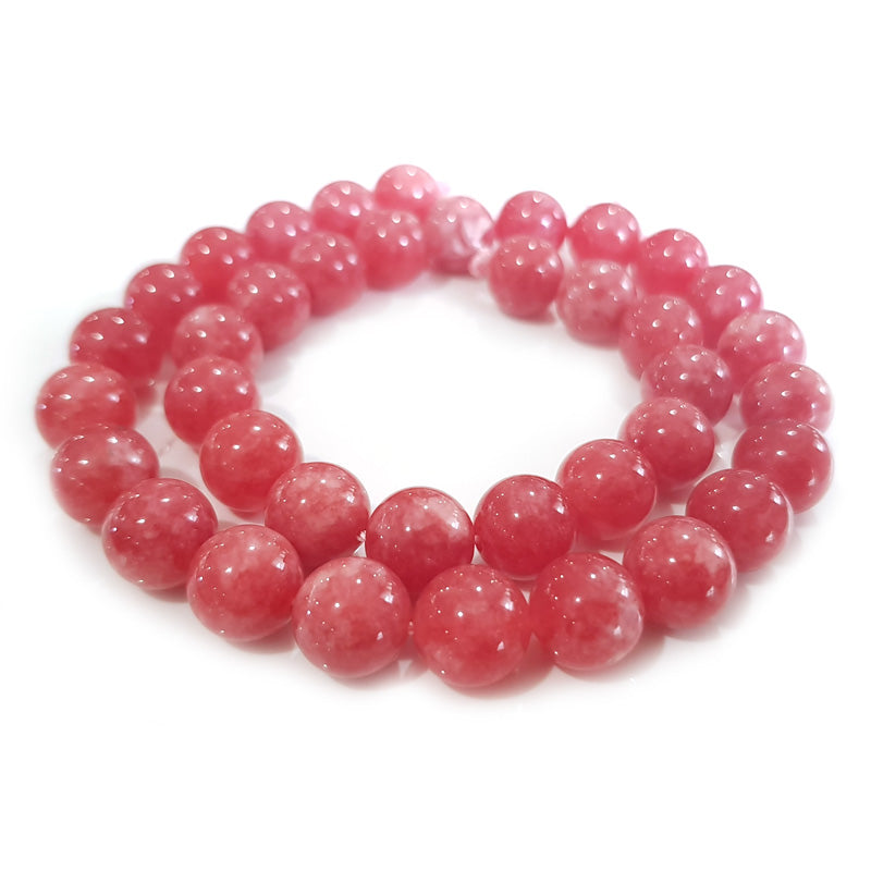 Malay Jade Rhodochrosite Colour 10mm Round Beads 