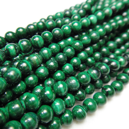 Malachite 4mm Round Beads