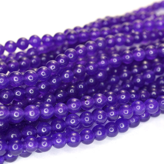 Malay Jade Amethyst 4mm Round Beads