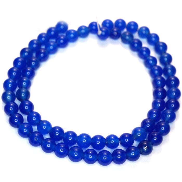 Malay Jade Blue 6mm Round Beads