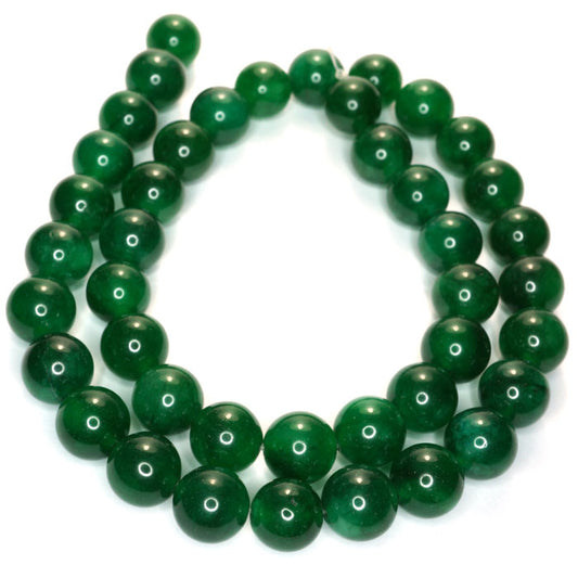 Malay Jade Emerald Green 10mm Round Beads