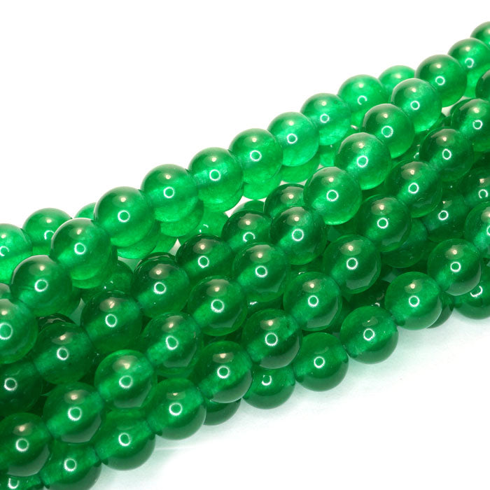 Malay Jade Emerald Green 6mm Round Beads