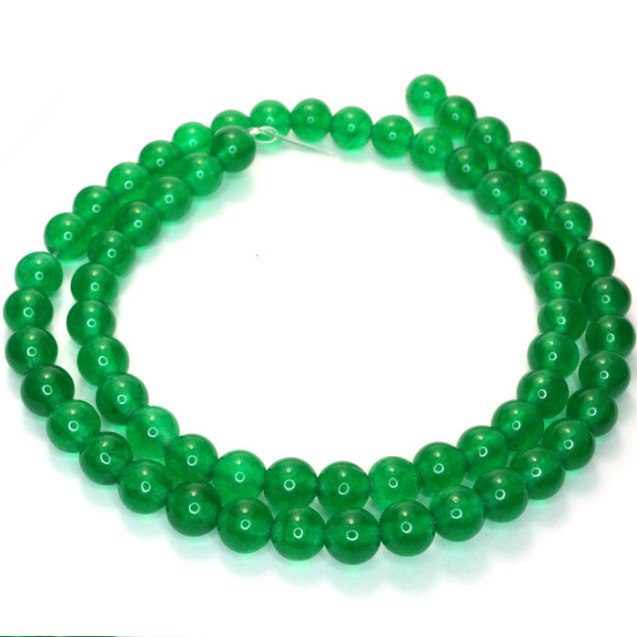 Malay Jade Emerald Green 6mm Round Beads