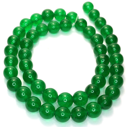 Malay Jade Emerald Green 8mm Round Beads